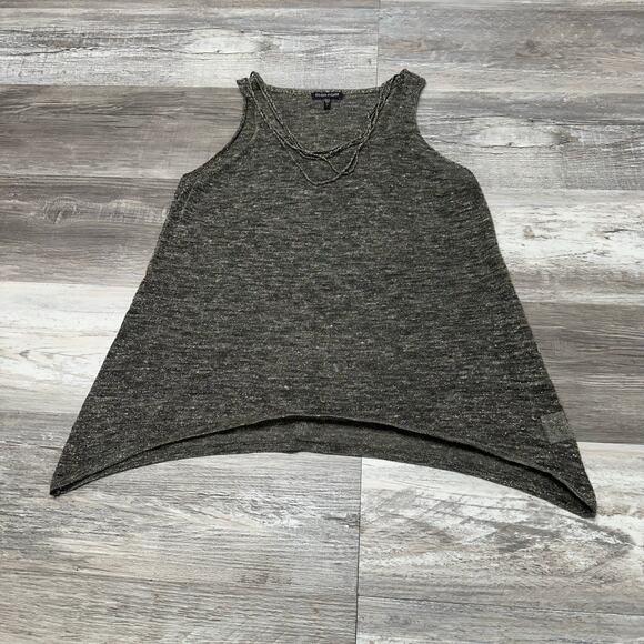 Eileen Fisher Metallic Gold Shimmer Womens S Linen Blend Summer Jazzy Tank Top - Picture 1 of 10